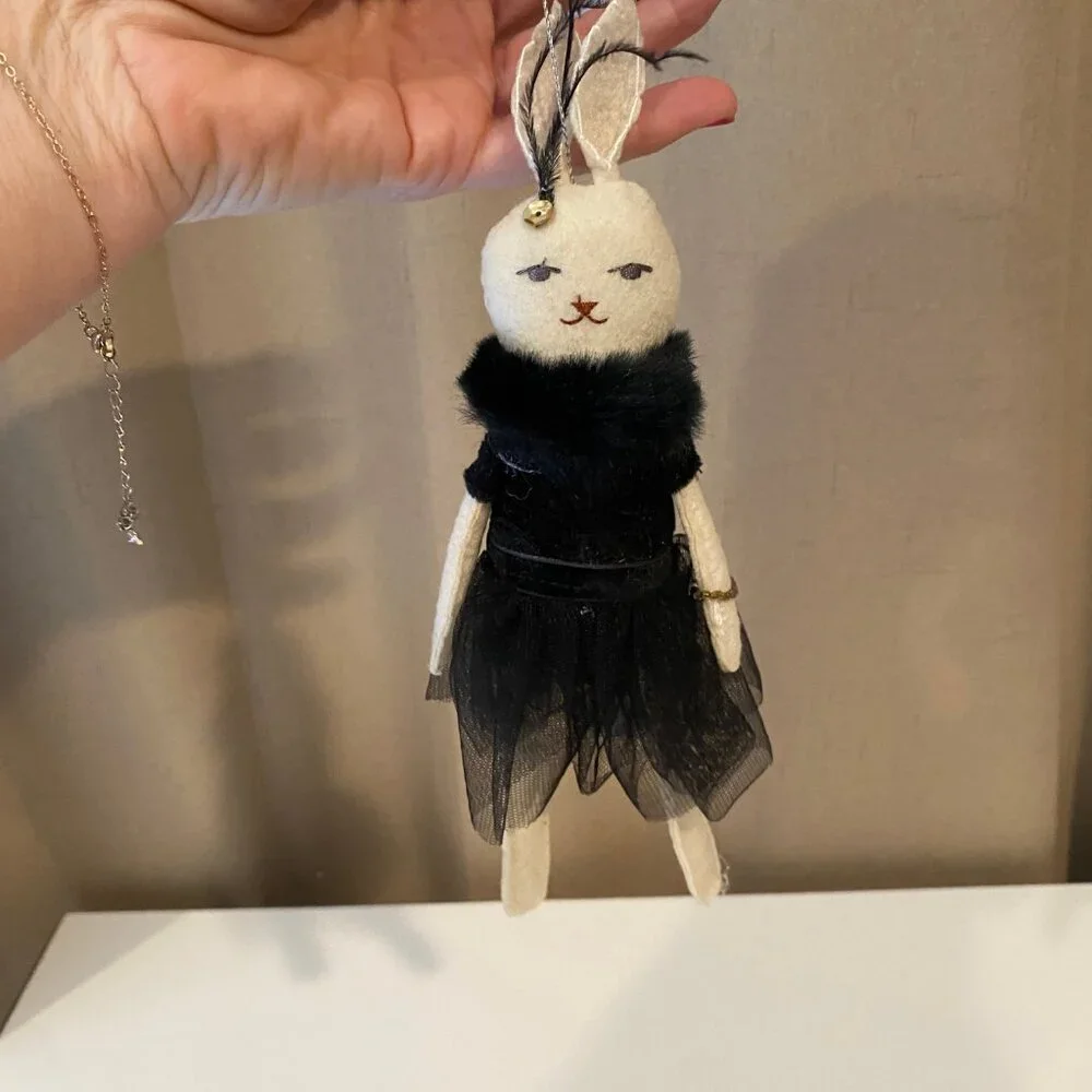 Holiday Lane Ballet Dancer Bunny Christmas Ornament‎ 9” Elegant Décor